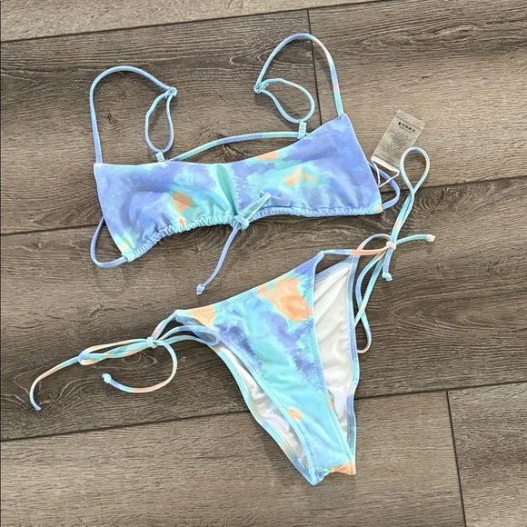 white fox bikini blue tie dye small - Picture 2 of 4